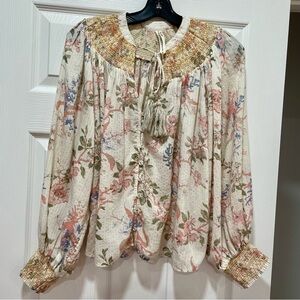 Anthropologie Lurex Boho Chic Blouse Small S Top